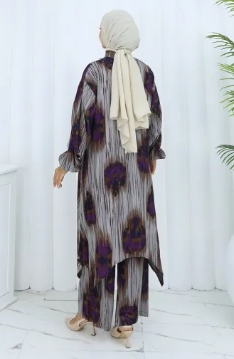 Viscose Stof Tuniek Broek Tweedelig Pak 2143-01 Paars 2143-01