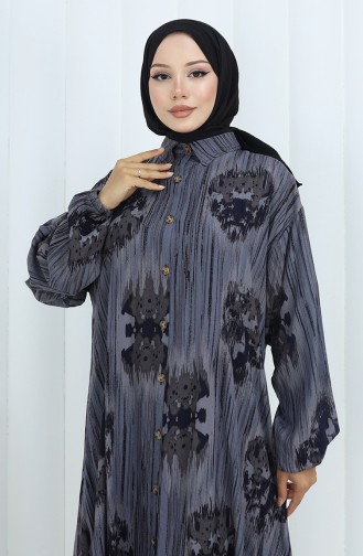 Viskon Kumaş Tunik Pantolon İkili Takım 2143-02 Gri