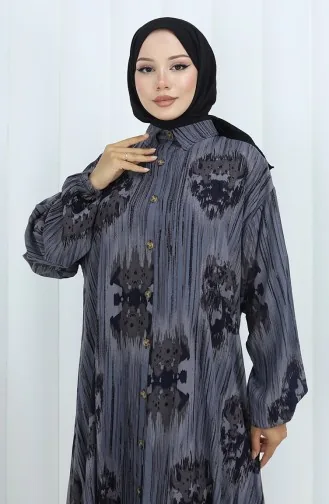 Viscose Fabric Tunic Trousers Two Piece Suit 2143-02 Gray 2143-02
