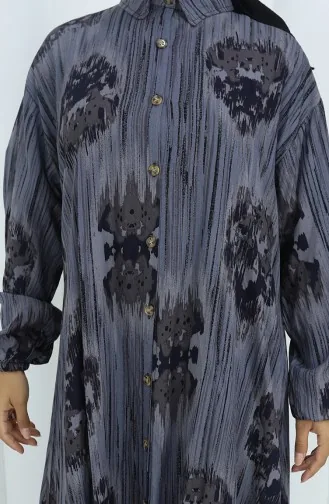 Viscose Fabric Tunic Trousers Two Piece Suit 2143-02 Gray 2143-02