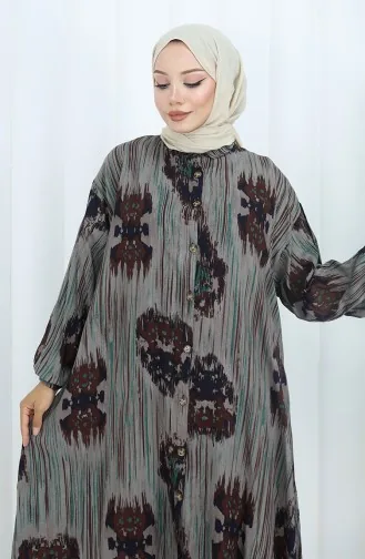 Viskose Stoff Tunika Hose Zweiteiler 2143-03 Braun Grün 2143-03