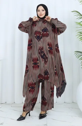 Viskose Stoff Tunika Hose Zweiteiler 2143-04 Ziegelrot 2143-04