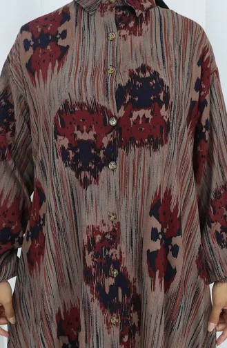 Viskose Stoff Tunika Hose Zweiteiler 2143-04 Ziegelrot 2143-04