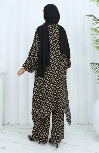 Viscose Fabric Tunic Trousers Double Suit 2144-03 Black Milk Coffee 2144-03