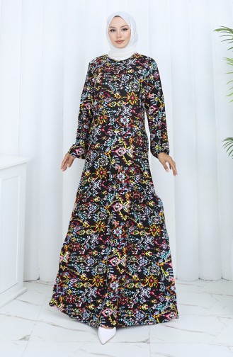 Schwarz Hijab Kleider 2135-01