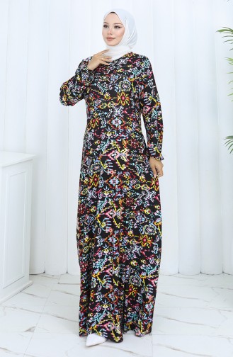 Schwarz Hijab Kleider 2135-01