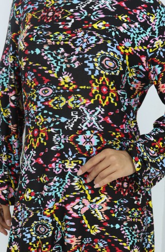 Schwarz Hijab Kleider 2135-01