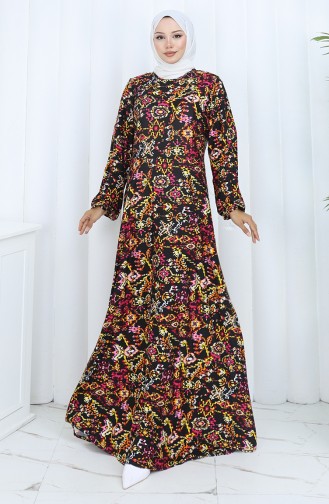 Schwarz Hijab Kleider 2135-02