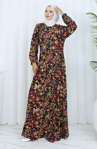 Schwarz Hijab Kleider 2135-02