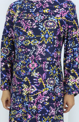 Navy Blue İslamitische Jurk 2135-03
