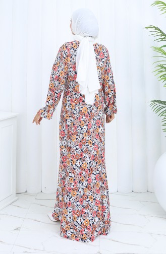 Desenli Penye Elbise 2135A-03 Vizon
