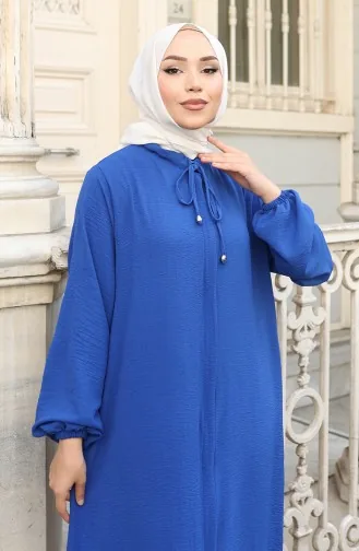 عباية بأكمام مرنة وسحاب 0140-04 ساكس 0140-04