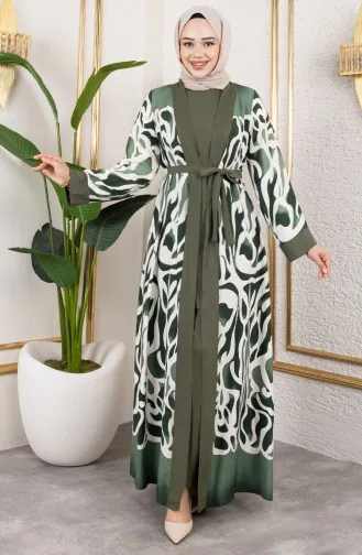 Patterned Three-Piece Viscose Suit 0345-02 Khaki 0345-02