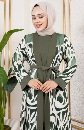 Patterned Three-Piece Viscose Suit 0345-02 Khaki 0345-02