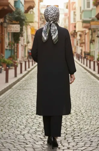 Hemdkragen Tunika Hose Zweiteiler 0123-06 Schwarz 0123-06