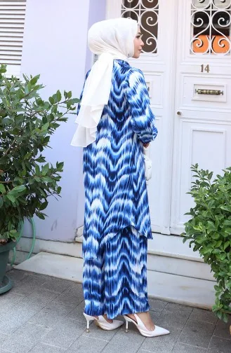 بدلة مزدوجة من قماش الفسكوز 0142-04 ساكس 0142-04