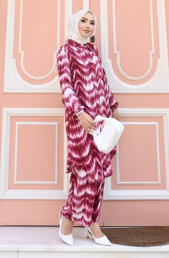 Viscose Stof Tuniek Broek Dubbel Pak 0142-05 Bordeauxrood 0142-05