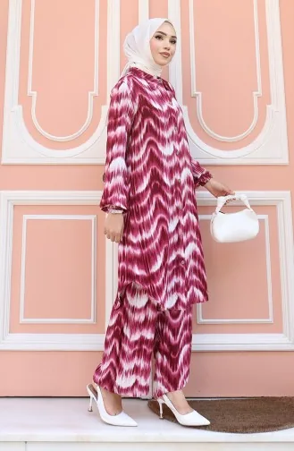 Viscose Stof Tuniek Broek Dubbel Pak 0142-05 Bordeauxrood 0142-05