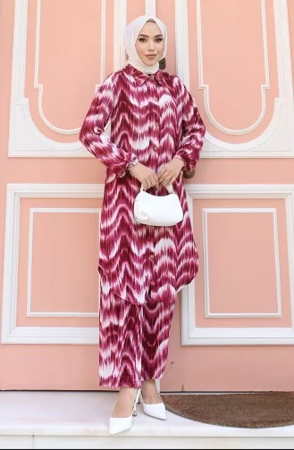 Viscose Stof Tuniek Broek Dubbel Pak 0142-05 Bordeauxrood 0142-05