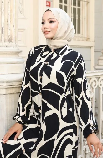 Ensemble Deux Pièces Tunique Et Pantalon En Viscose 0143-02 Noir 0143-02