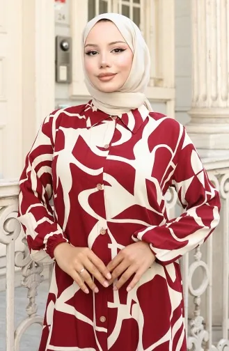 Viscose Stof Tuniek Broek Tweedelig Pak 0143-04 Bordeauxrood 0143-04