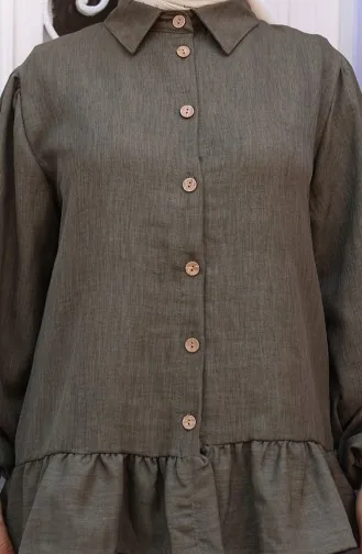 Ruffle Tuniekrok Tweedelig Set 0146-01 Donker Kaki 0146-01