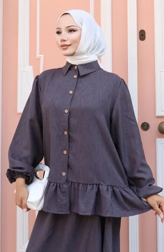 Ruffle Tuniekrok Tweedelig Set 0146-02 Antraciet 0146-02