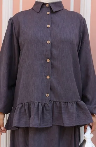 Ruffle Tuniekrok Tweedelig Set 0146-02 Antraciet 0146-02