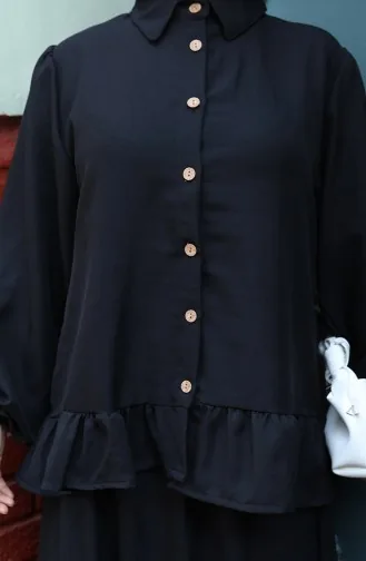 Ruffle Tuniekrok Tweedelig Set 0146A-01 Zwart 0146A-01