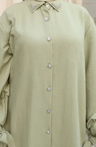 Aerobin Stoffen Tuniek Met Knopen Tweedelig Pak 2147-06 Khaki 2147-06