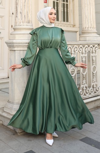 Grün Hijab-Abendkleider 5805-06