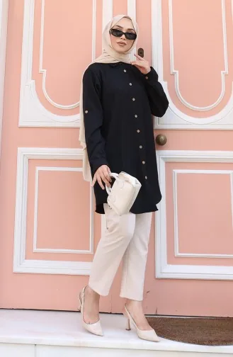 Tunique Boutonnée 0147-01 Noire 0147-01