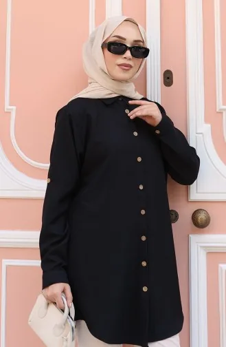 Tunique Boutonnée 0147-01 Noire 0147-01