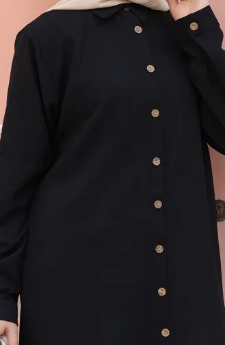Tunique Boutonnée 0147-01 Noire 0147-01
