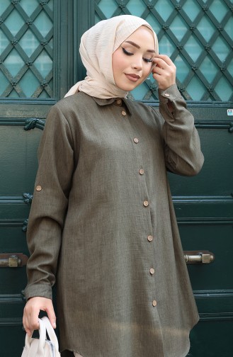 Düğmeli Tunik 0147-03 Haki