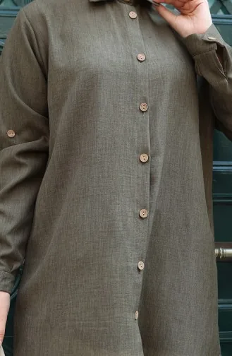 Tunique Boutonnée 0147-03 Kaki 0147-03