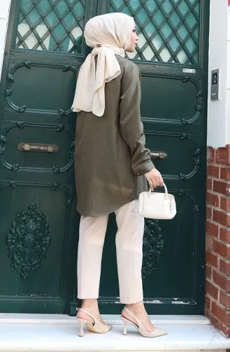 Tunique Boutonnée 0147-03 Kaki 0147-03