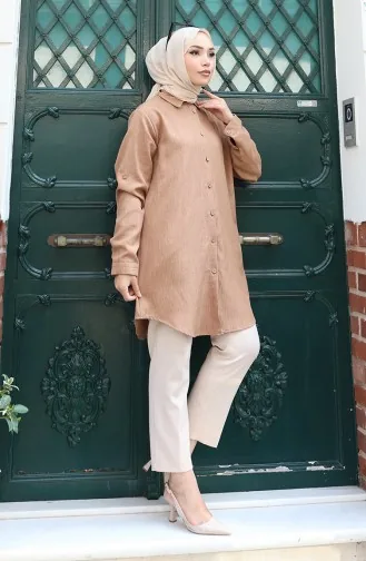 Tunique Boutonnée 0147-04 Café Au Lait 0147-04