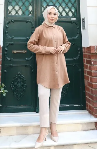 Tunique Boutonnée 0147-04 Café Au Lait 0147-04