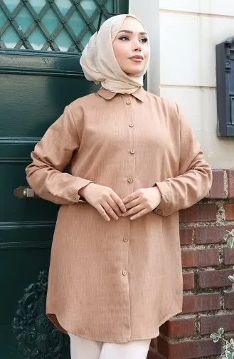 Tunique Boutonnée 0147-04 Café Au Lait 0147-04