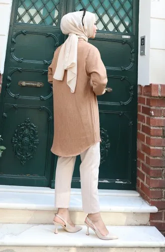 Tunique Boutonnée 0147-04 Café Au Lait 0147-04