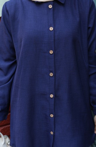 Düğmeli Tunik 0147-05 Lacivert