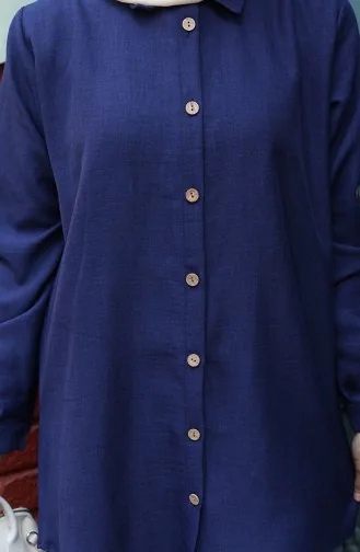 Buttoned Tunic 0147-05 Navy Blue 0147-05