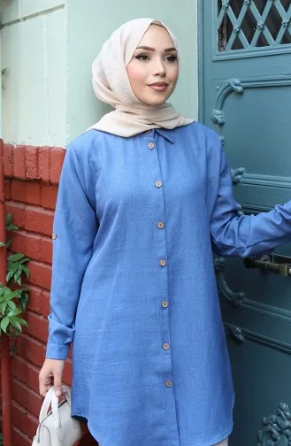 Geknöpfte Tunika 0147-06 Indigo 0147-06