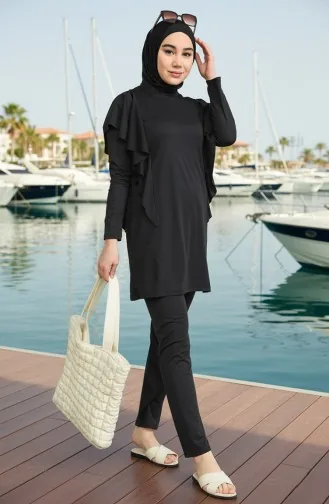 Black Modest Swimwear 2225A-02