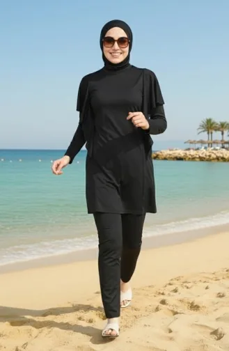 Black Modest Swimwear 2225A-02