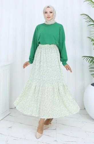 تنورة بخصر مطاطي 0144-02 كاكي 0144-02