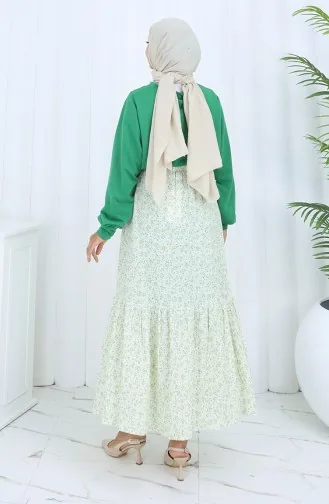 تنورة بخصر مطاطي 0144-02 كاكي 0144-02