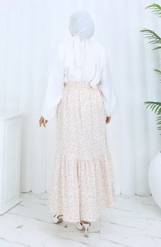 تنورة بخصر مطاطي 0144-03 بيج 0144-03