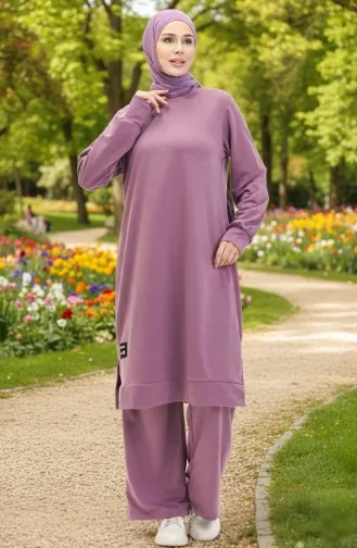 İki İp Tunik Pantolon İkili Takım 0044-21 Lila